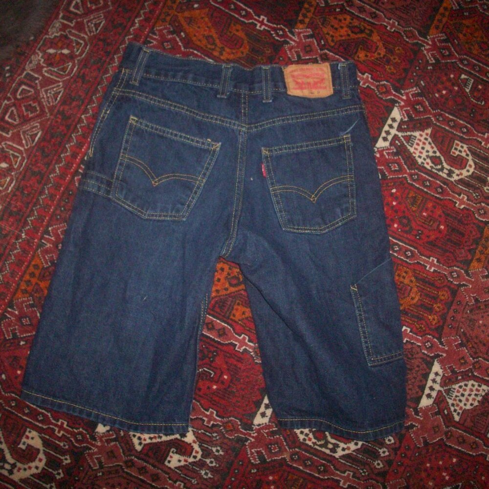 Levis Red Tab Denim Carpenter Shorts Size 14 Regular 27" Waist Dark Wash  Skate